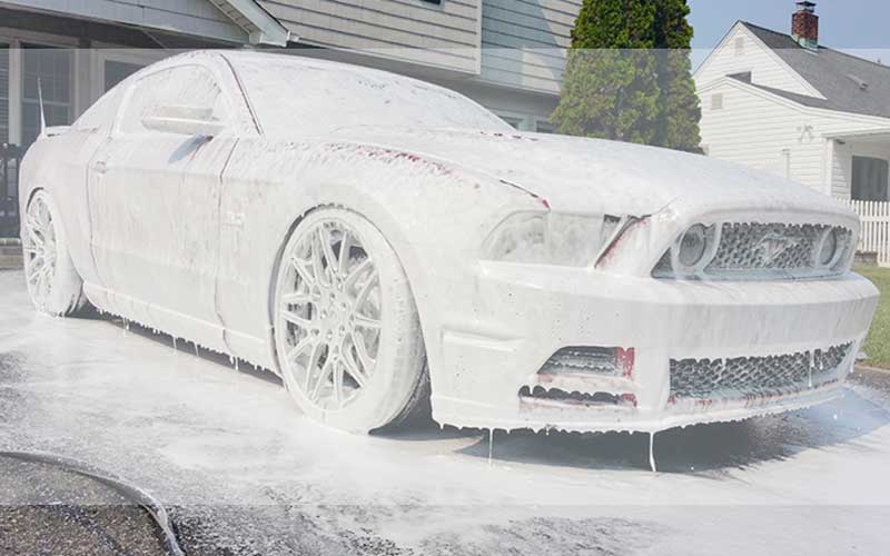 Wash the car with soap