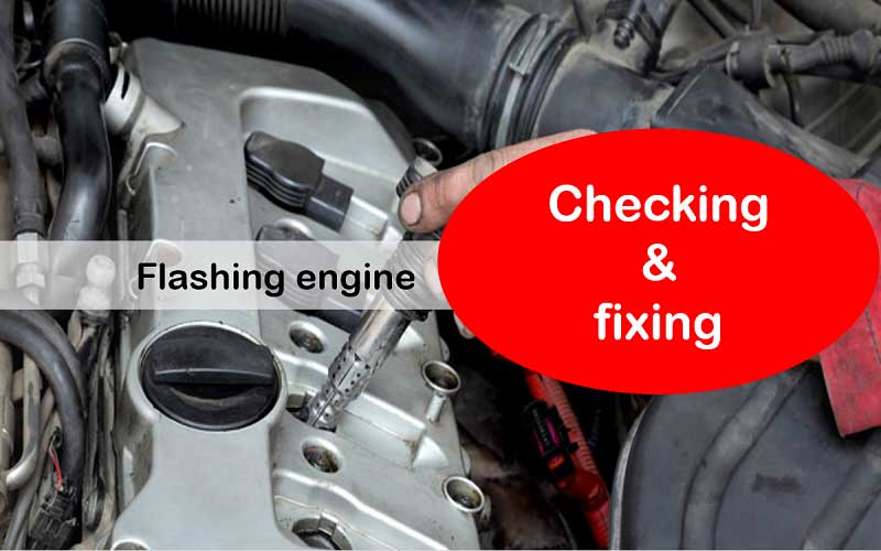 Flashing engine regarding to misfiring cylinder