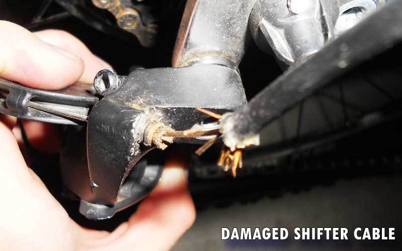 Damaged shifter cable